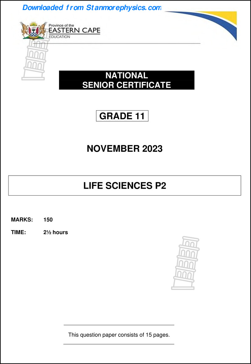 Ec Life Sciences Grade 11 November 2023 P2 And Memo