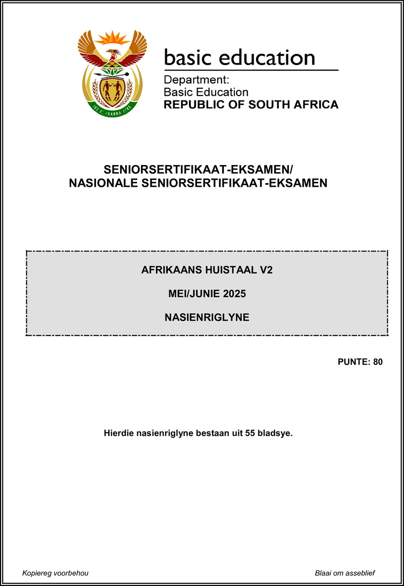 Afrikaans Hl P2 May June 2025 Mg Gr12