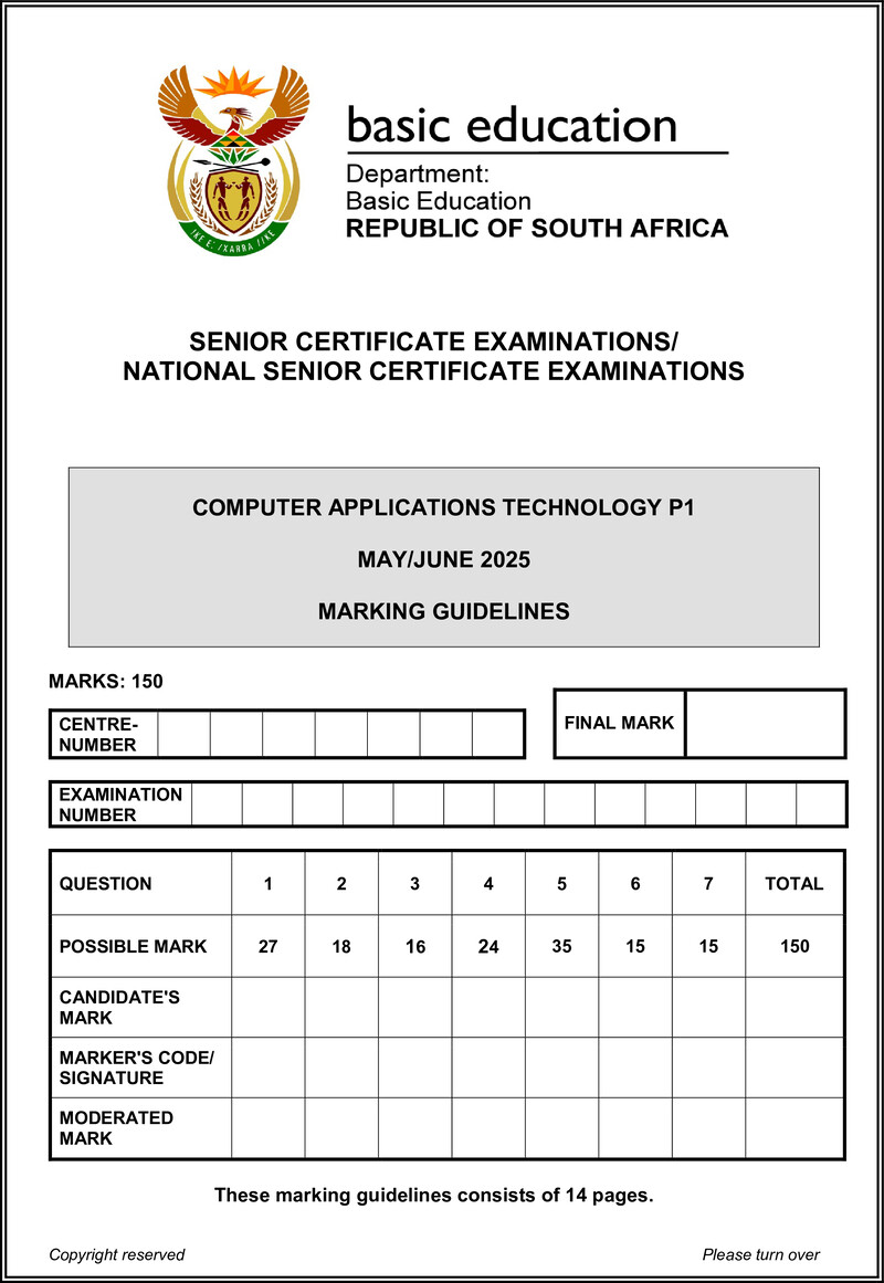 Computer Applications Technology P1 May June 2025 Mg Eng Gr12