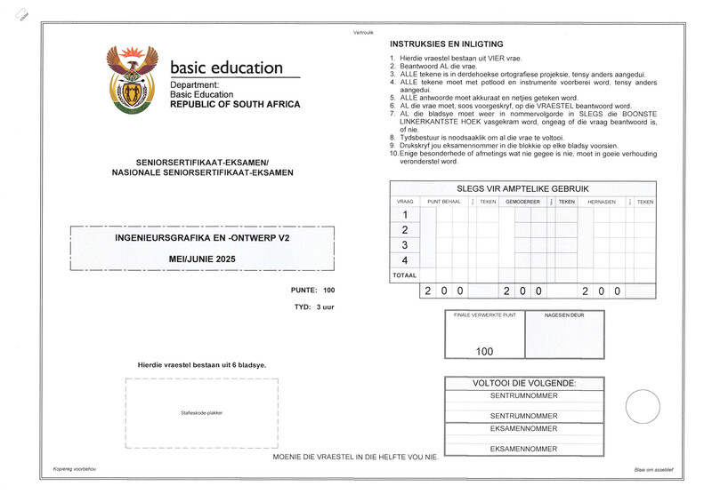 Engineering Graphics Design P2 May June 2025 Afr 1 Gr12
