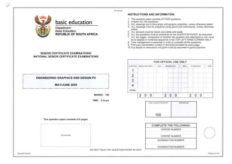 Engineering Graphics Design P2 May June 2025 Eng Gr12