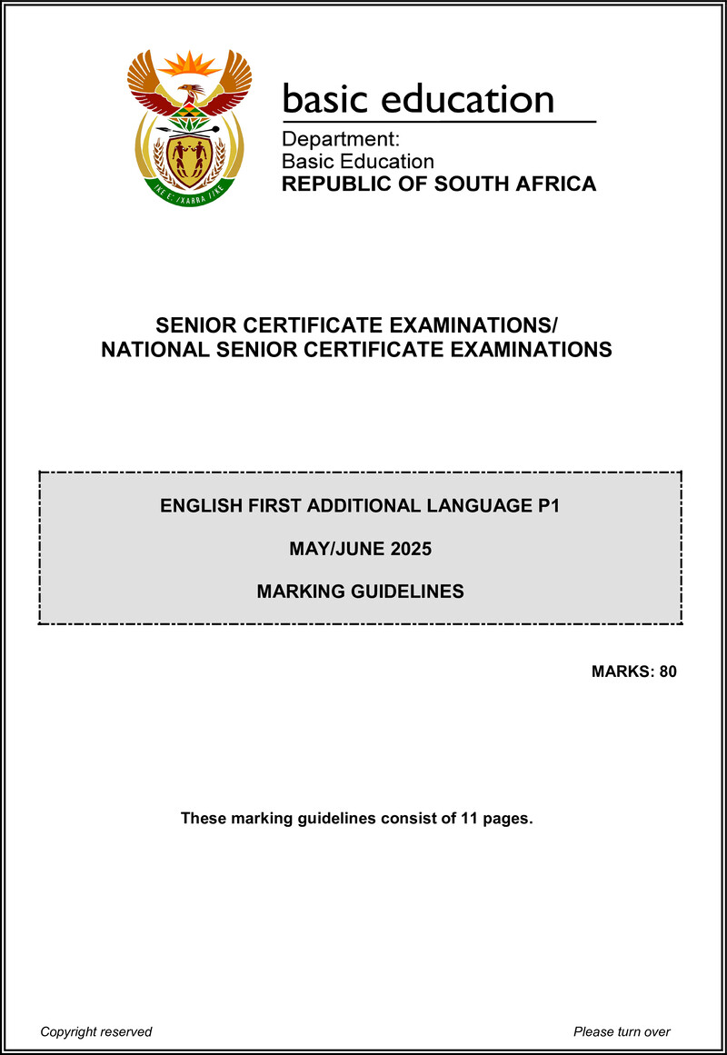Grade 12 English past paper 2025 – english fal p1 may june 2025 mg gr12