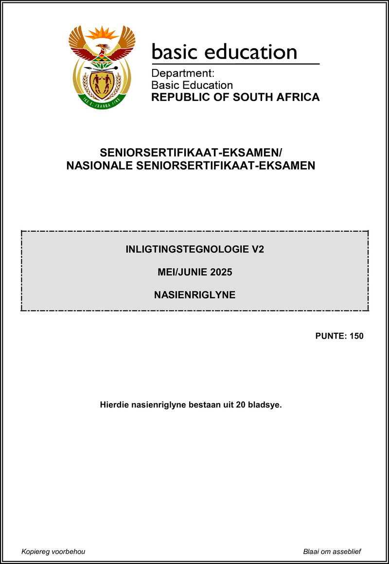 Grade 12 Information Technology past paper 2025 – information technology p2 may june 2025 mg afr gr12