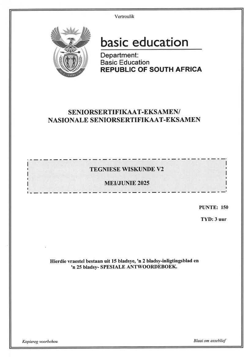 Grade 12 Mathematics past paper 2025 – technical mathematics p2 may june 2025 afr gr12