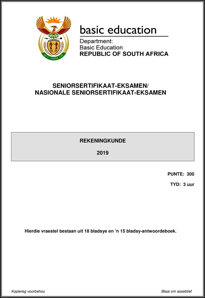 Grade 12 Accounting past paper 2019 – accounting may june 2019 afr gr12