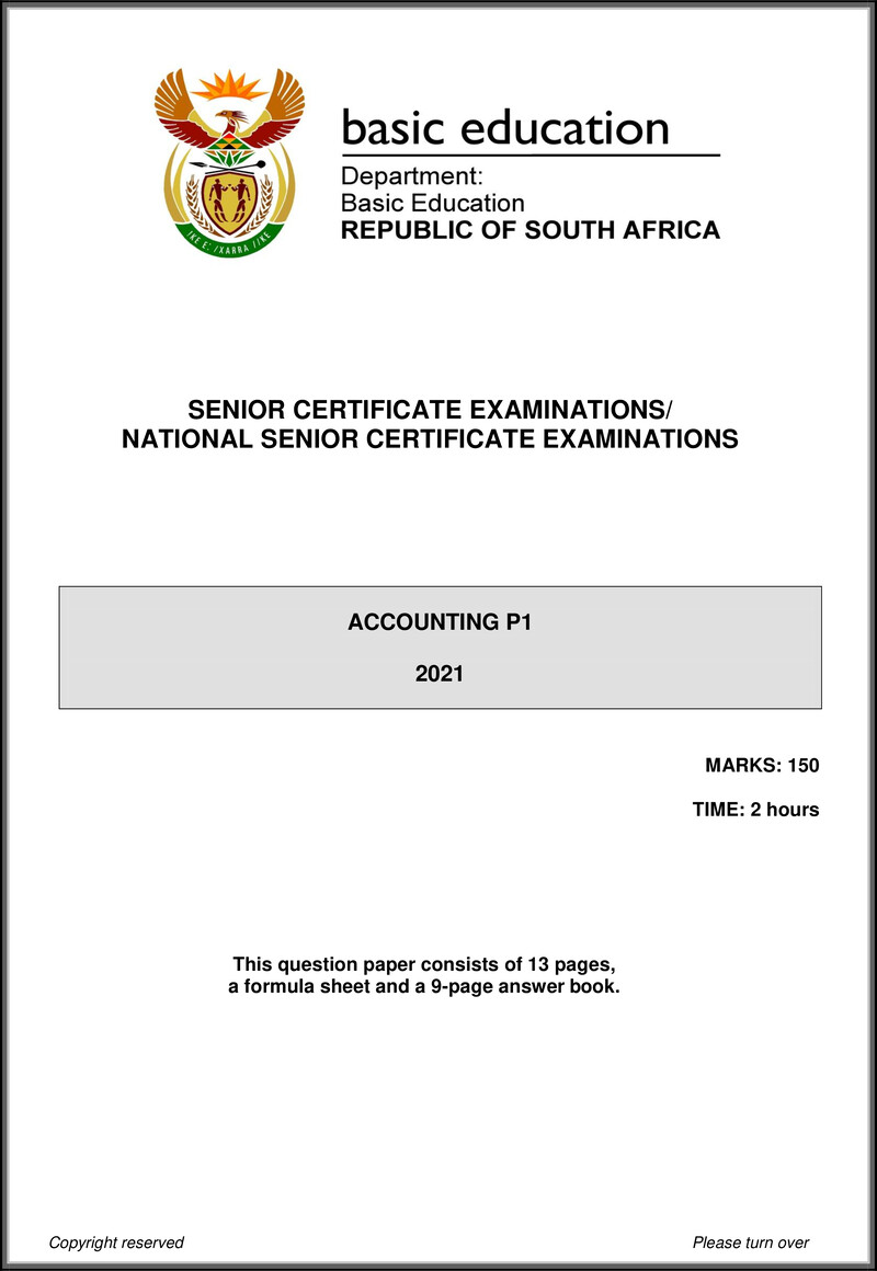Grade 12 Accounting past paper 2021 – accounting p1 may june 2021 eng gr12