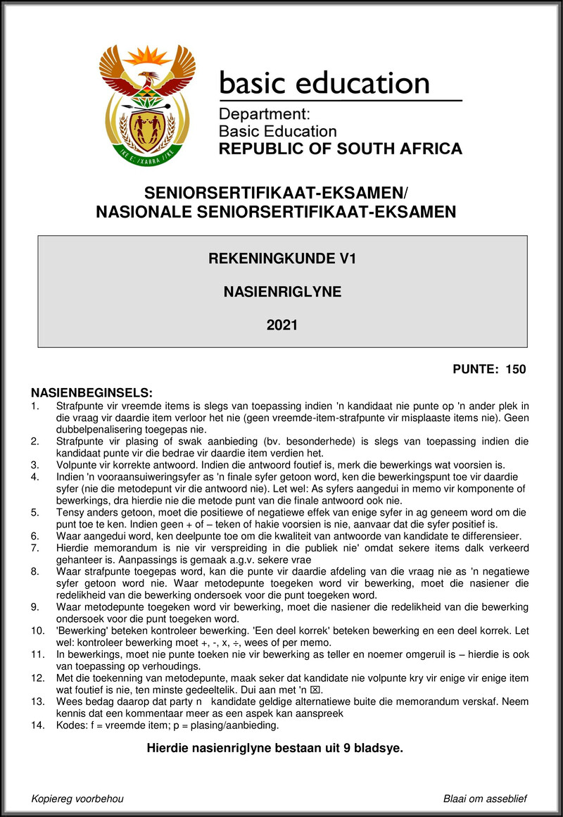 Grade 12 Accounting past paper 2021 – accounting p1 may june 2021 mg afr gr12