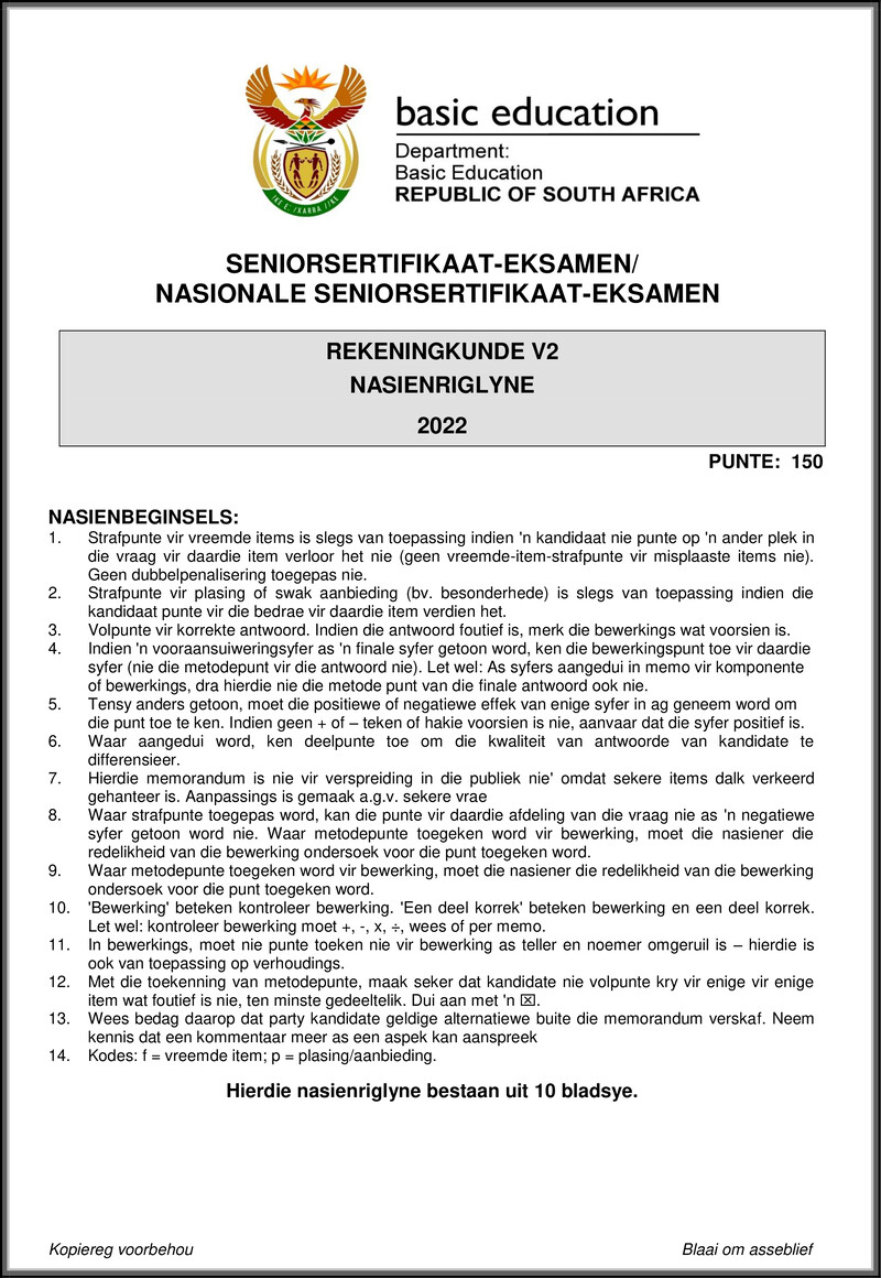 Grade 12 Accounting past paper 2022 – accounting p2 may june 2022 mg afr gr12
