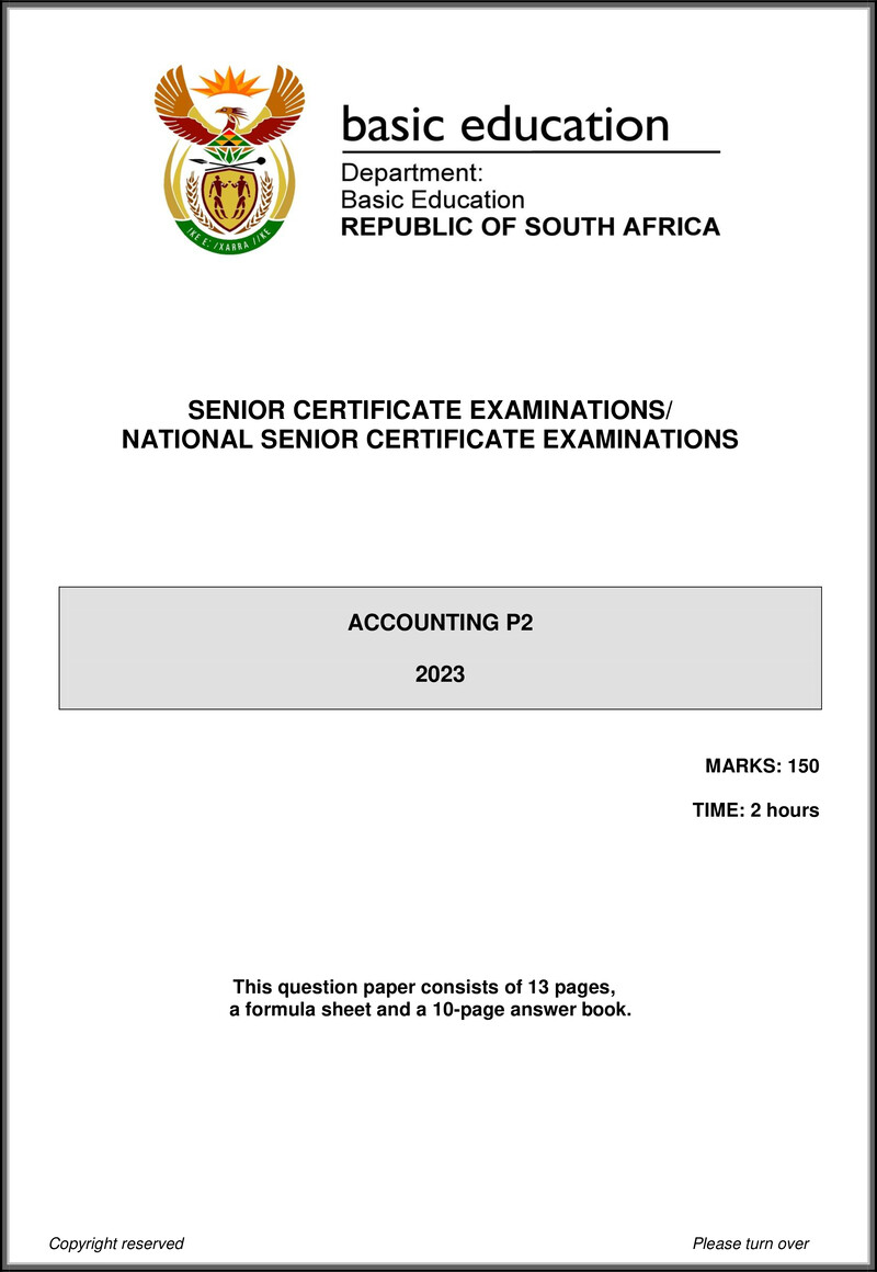 Grade 12 Accounting past paper 2023 – accounting p2 may june 2023 eng gr12