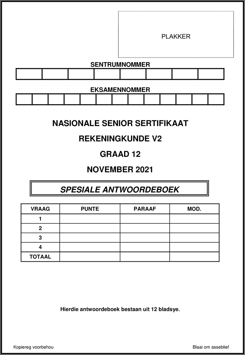 Accounting P2 Nov 2021 Answer Book Afr 1 Gr12