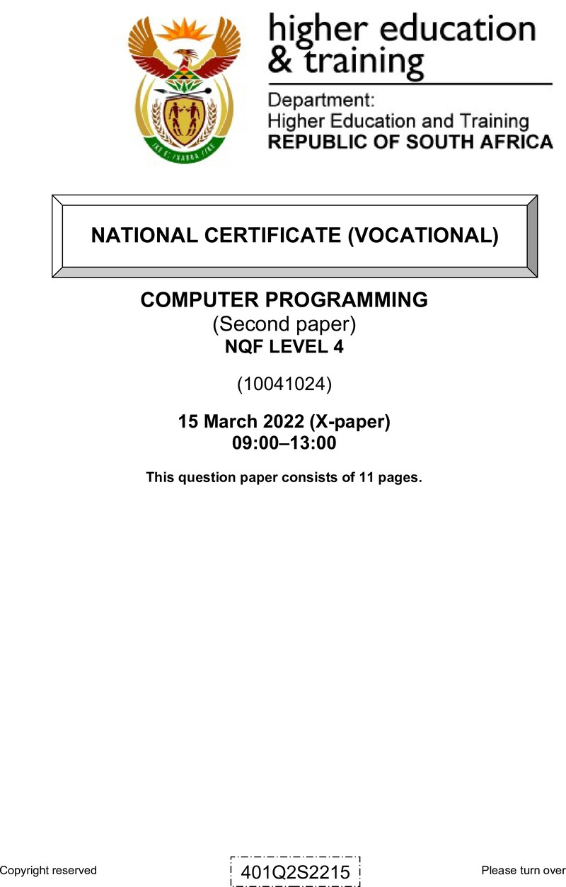 Computer Programming L4 P2 QP Feb 2022 preview