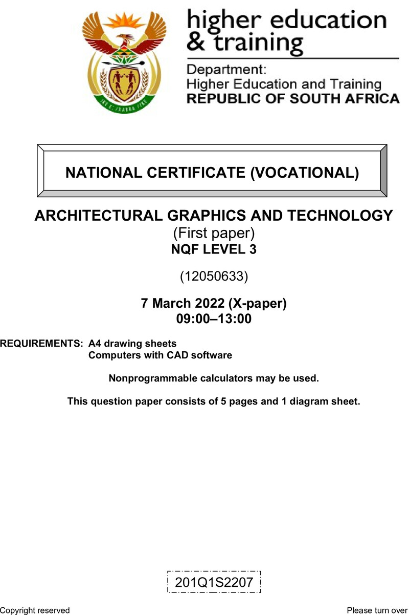 Architectural Graphics And Technology L3 P1 QP Feb 2022 De Jager