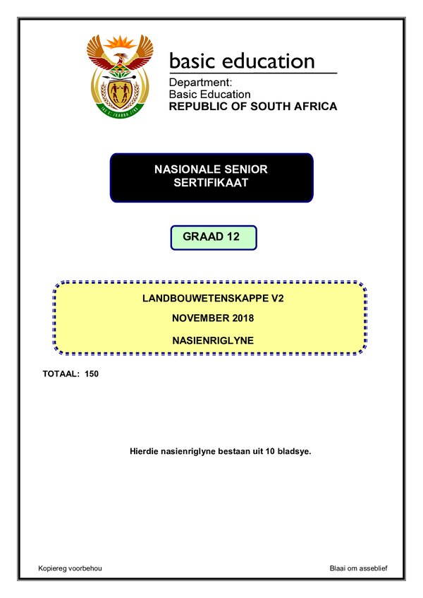 Grade 12 Afrikaans past paper 2000 – Memo 2 (Afrikaans) gr12