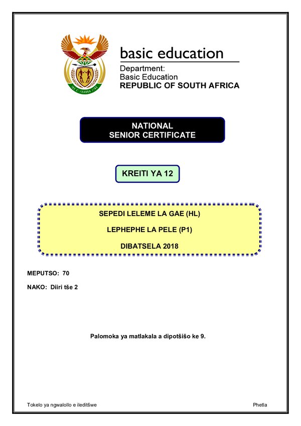 Sepedi Hl P1 Gr12