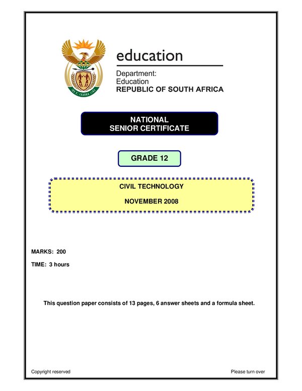 Civil Technology P1 English Gr12