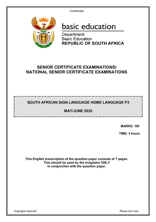 Sasl Hl Paper 3 Gr12