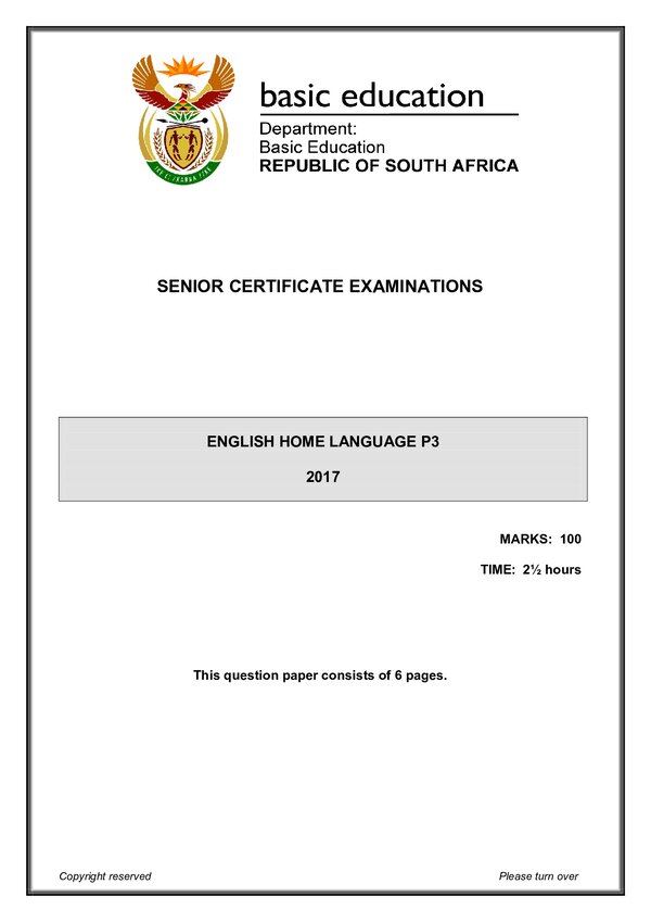 English Hl P3 Gr12