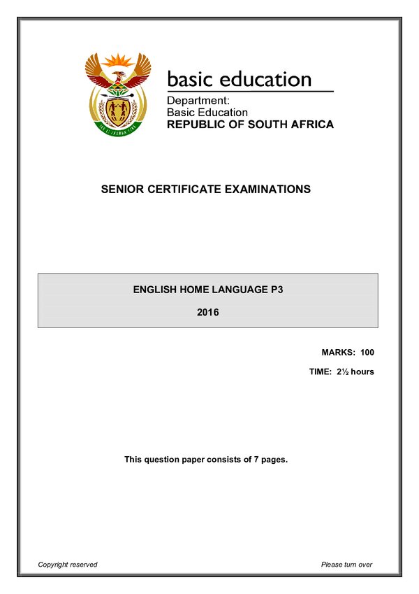 English Hl P3 Gr12