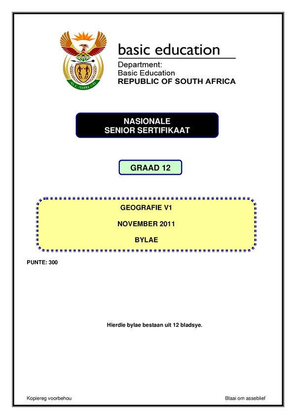Geography Paper 1 Addendum (Afrikaans)