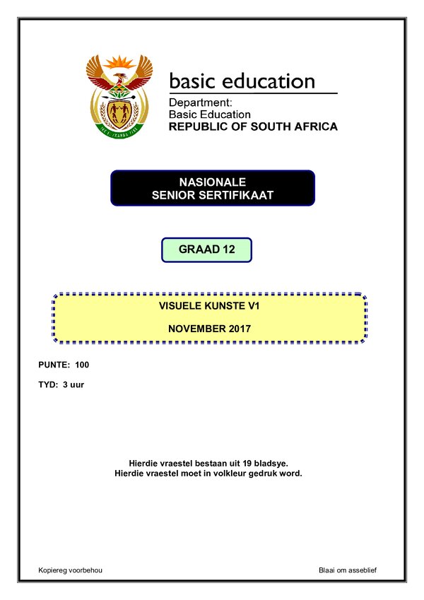 Visual Arts Paper 1 (Afrikaans)