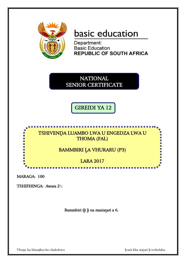 Tshivenda Fal P3
