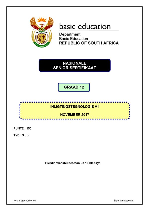 Information Technology Paper 1 (Afrikaans)
