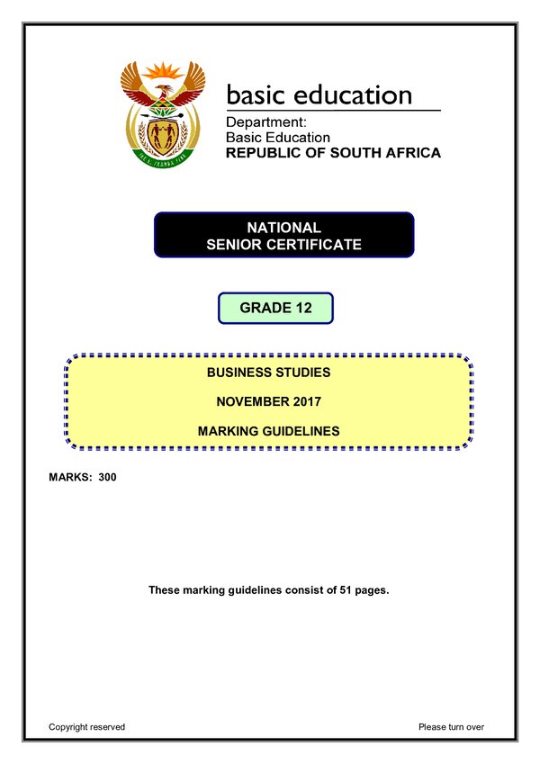 Business Studies Memo 1 (English)