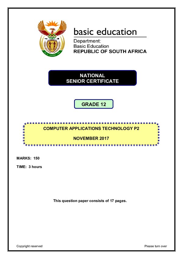 Computer Application Technology Paper 2 (English)