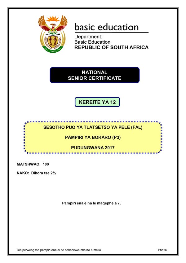 Sesotho Fal P3