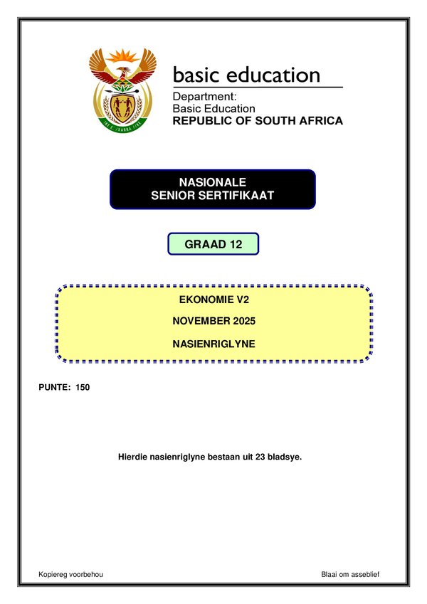 Economics Memo 2 (Afrikaans)