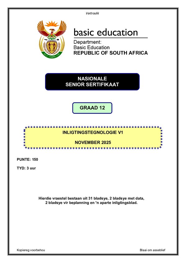 Information Technology Paper 1 (Afrikaans)