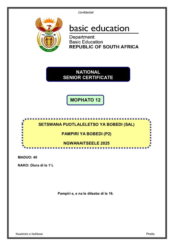 Setswana Sal P2