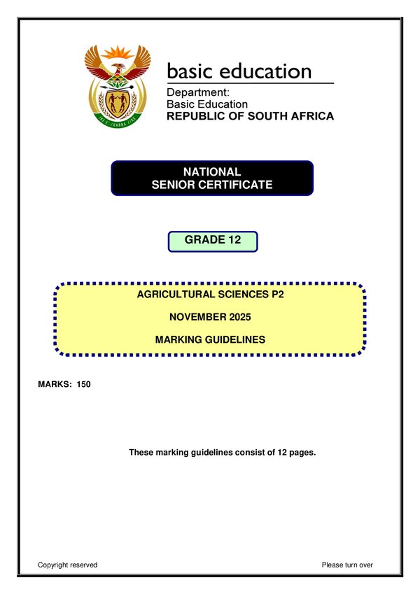 Agricultural Sciences Memo 2 (English)