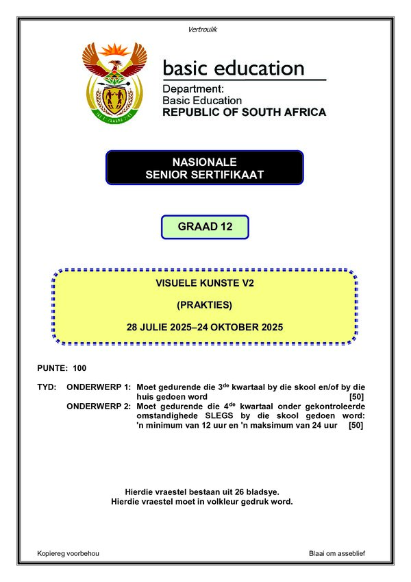 Visual Arts Paper 2 (Afrikaans)