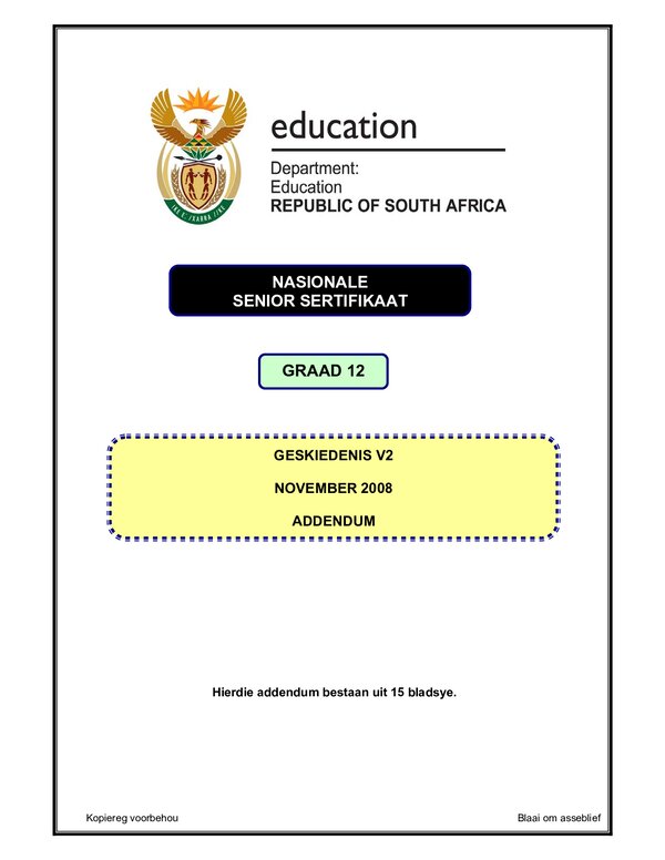 History P2 Afrikaans Addendum