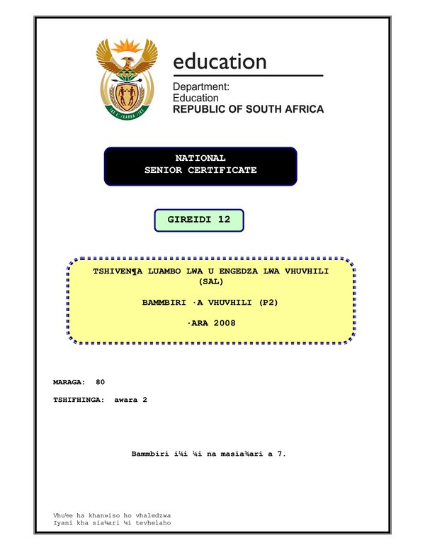 Tshivenda Sal P2