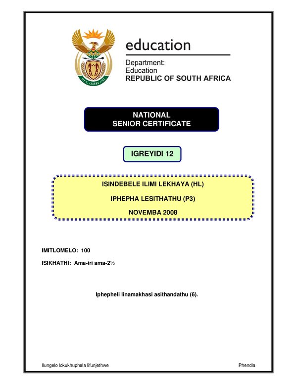 Isindebele Hl P3