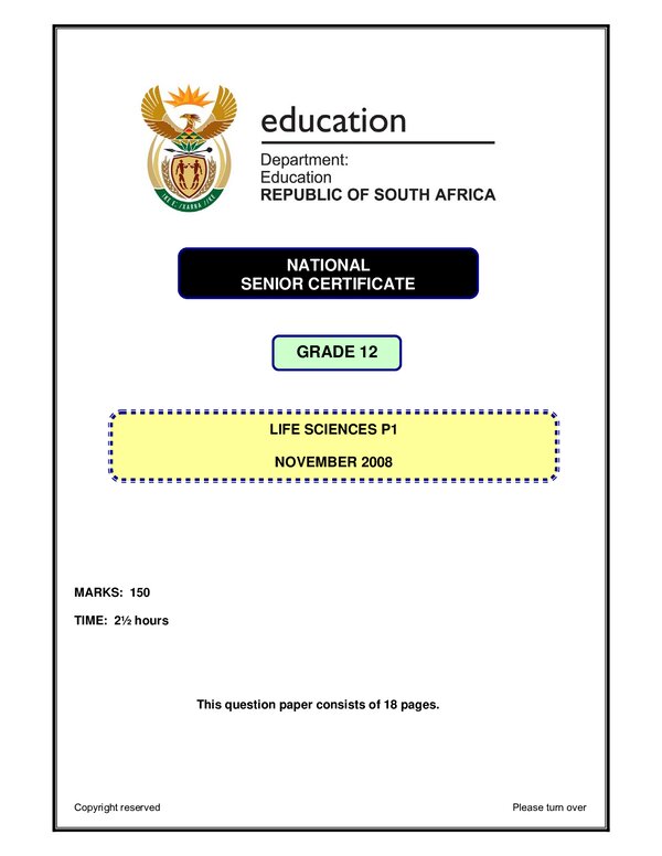 Life Sciences P1 English