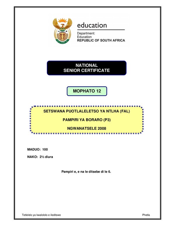 Sesotho Fal P3