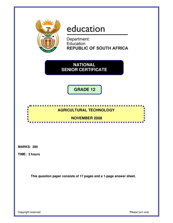 Agricultural Technology P1 English