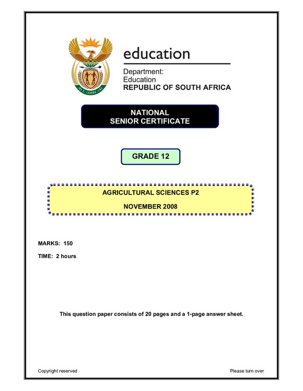 Agricultural Sciences P2 English