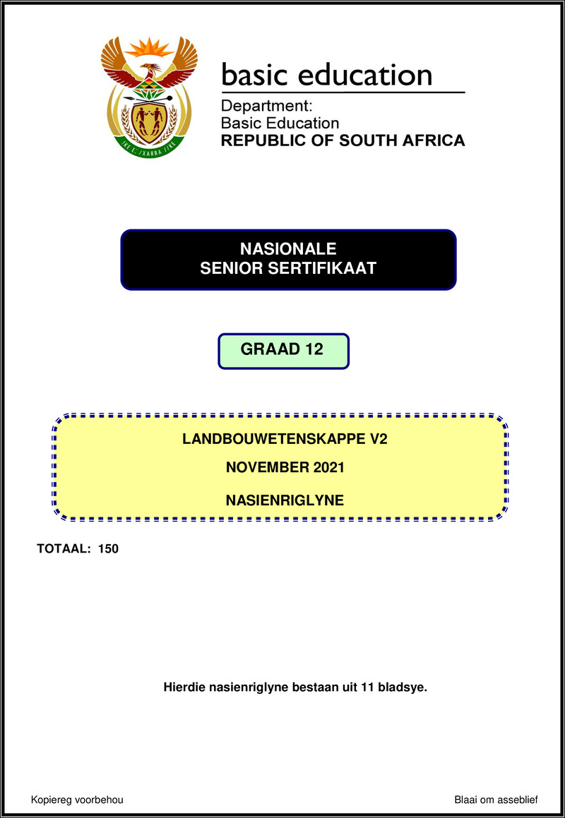 Grade 12 Agricultural Sciences past paper 2021 – agricultural sciences p2 nov 2021 mg afr gr12