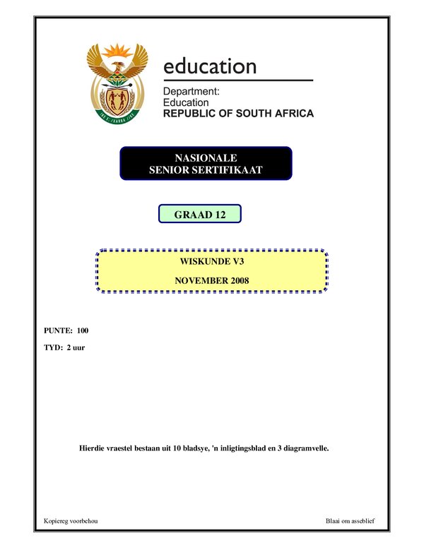 Mathematics P3 Afrikaans