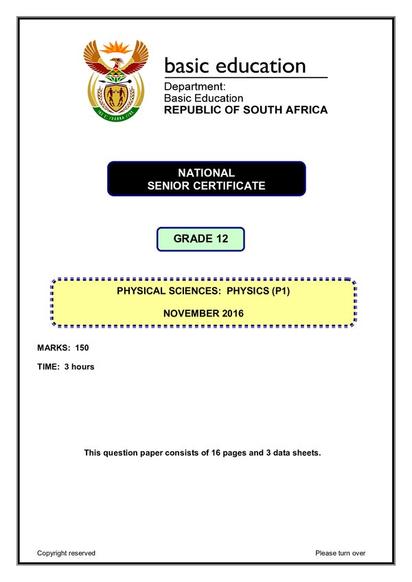 Physical Sciences Paper 1 (English)