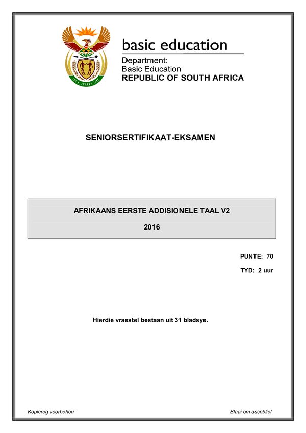 Afrikaans Fal P2