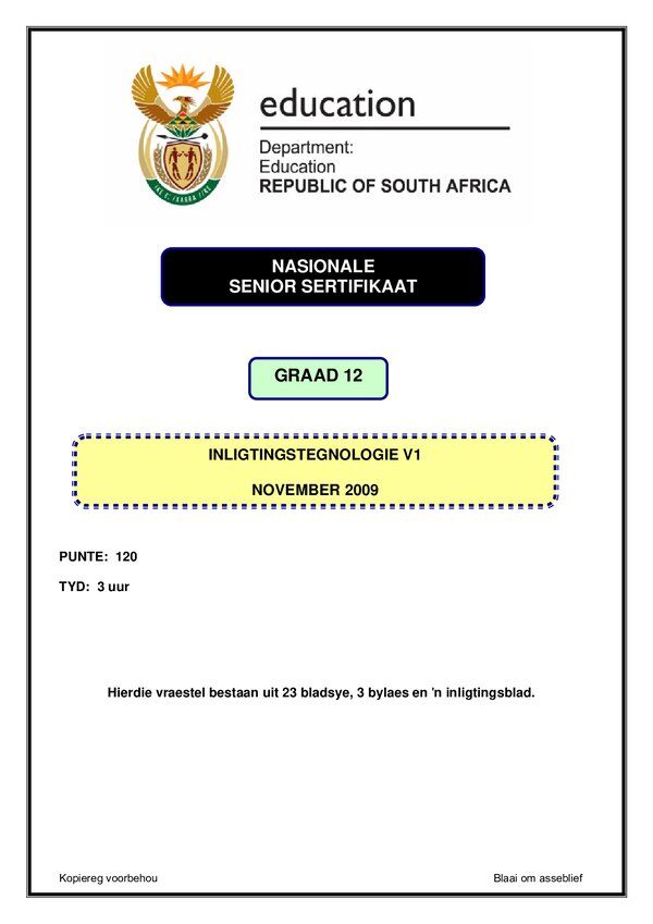 Information Technology Paper 1 (Afrikaans)