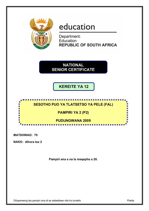 Sesotho Fal P2