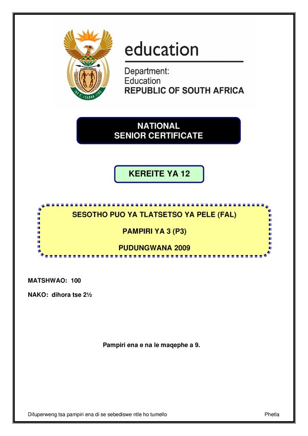 Sesotho Fal P3