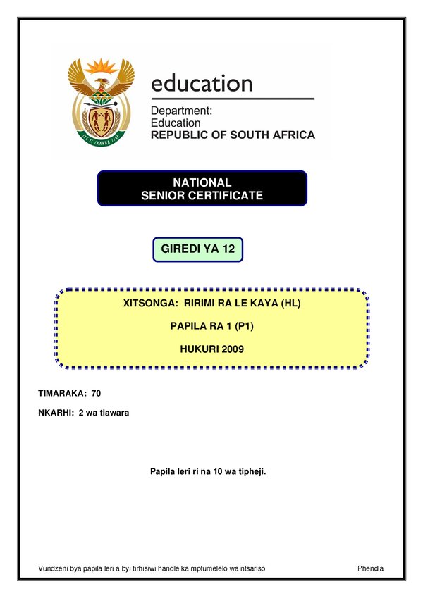 Xitsonga Hl P2