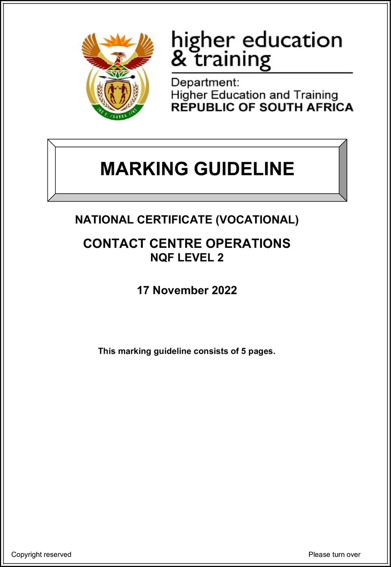 Contact Centre Operations L2 Nov MEMO 2022 preview